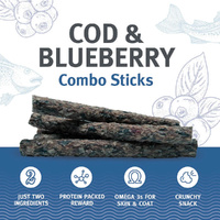 Icelandic Cod & Blueberry Combo Sticks - 6 Pack