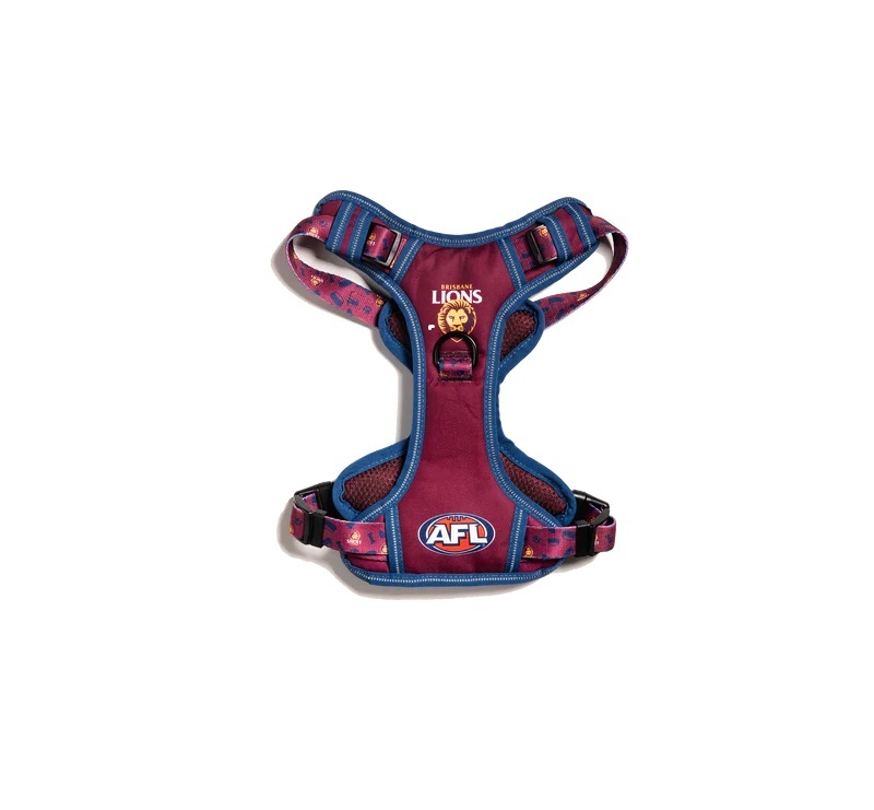 Brisbane Lions AFL Dog Harness Large (Neck 4060cm Chest 4868cm)