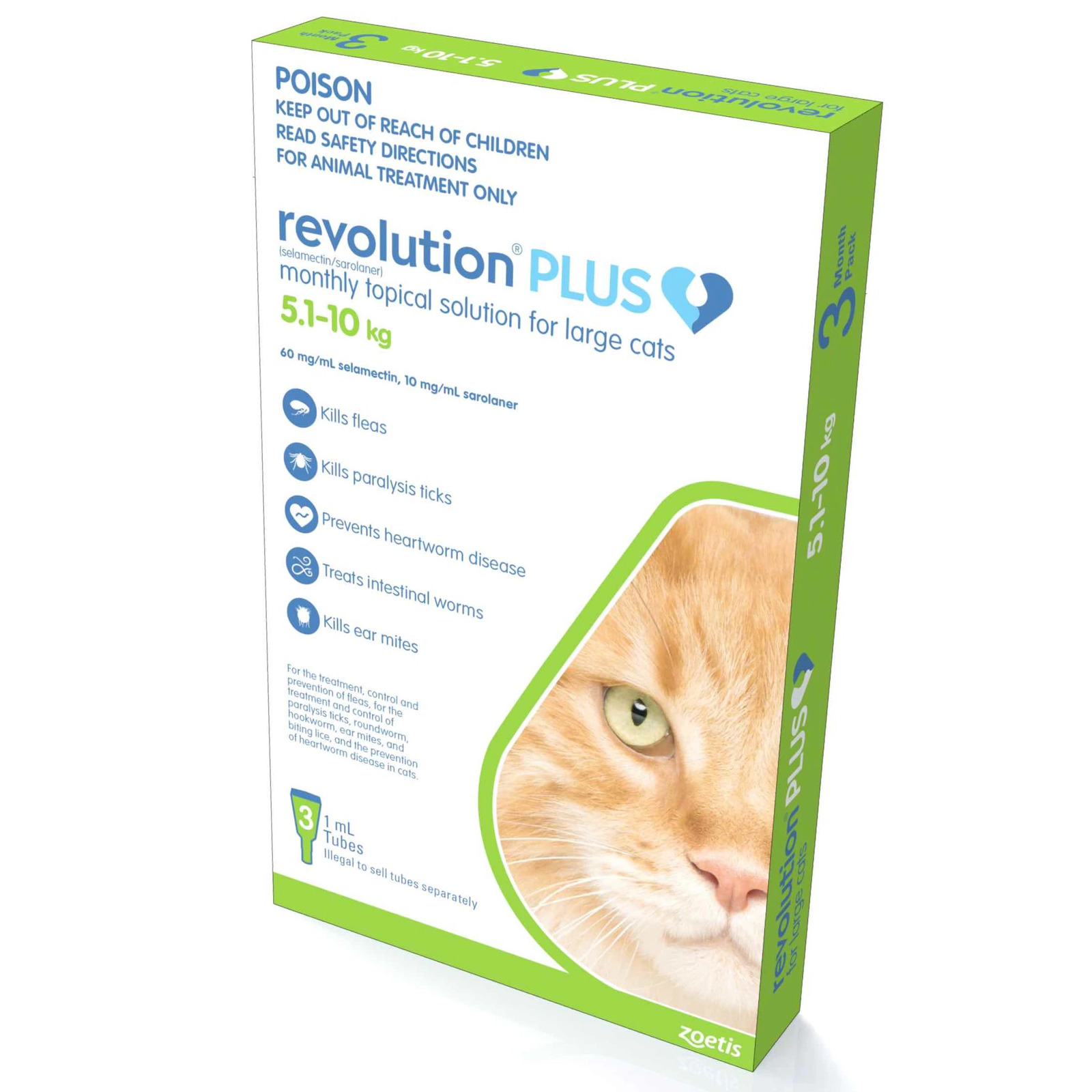 Revolution PLUS for Large Cats 510kg 3 Pack Green Revolution Plus