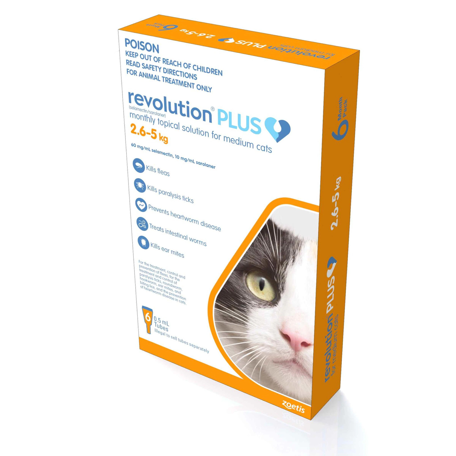 Revolution PLUS for Medium Cats 2.55kg 6 Pack Orange Revolution Plus