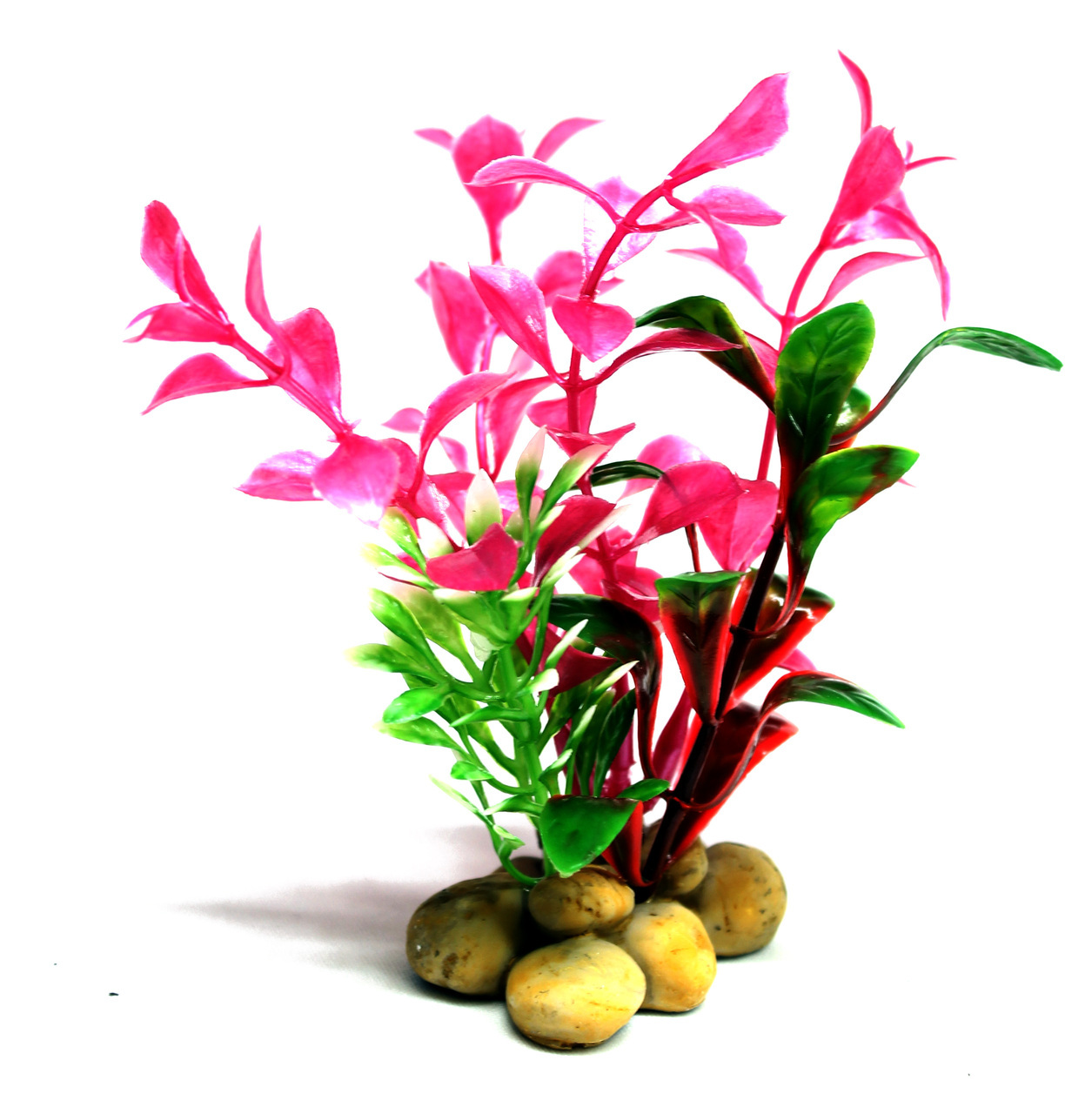 Aquatopia Pink Aquarium Plastic Plant for Fish Tanks 10cm