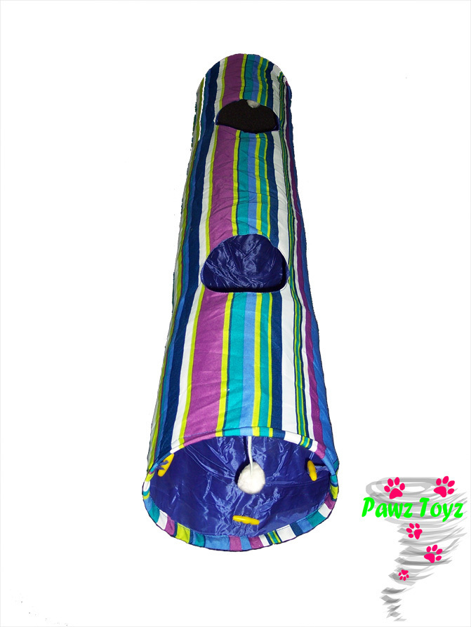 Cat & Kitten Tunnel 130cm Pink Striped