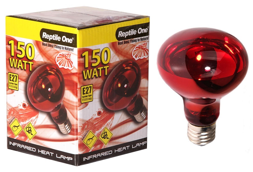 Reptile One 150 Watt Infrared Heat Globe Lamp Eddison Screw Fitting
