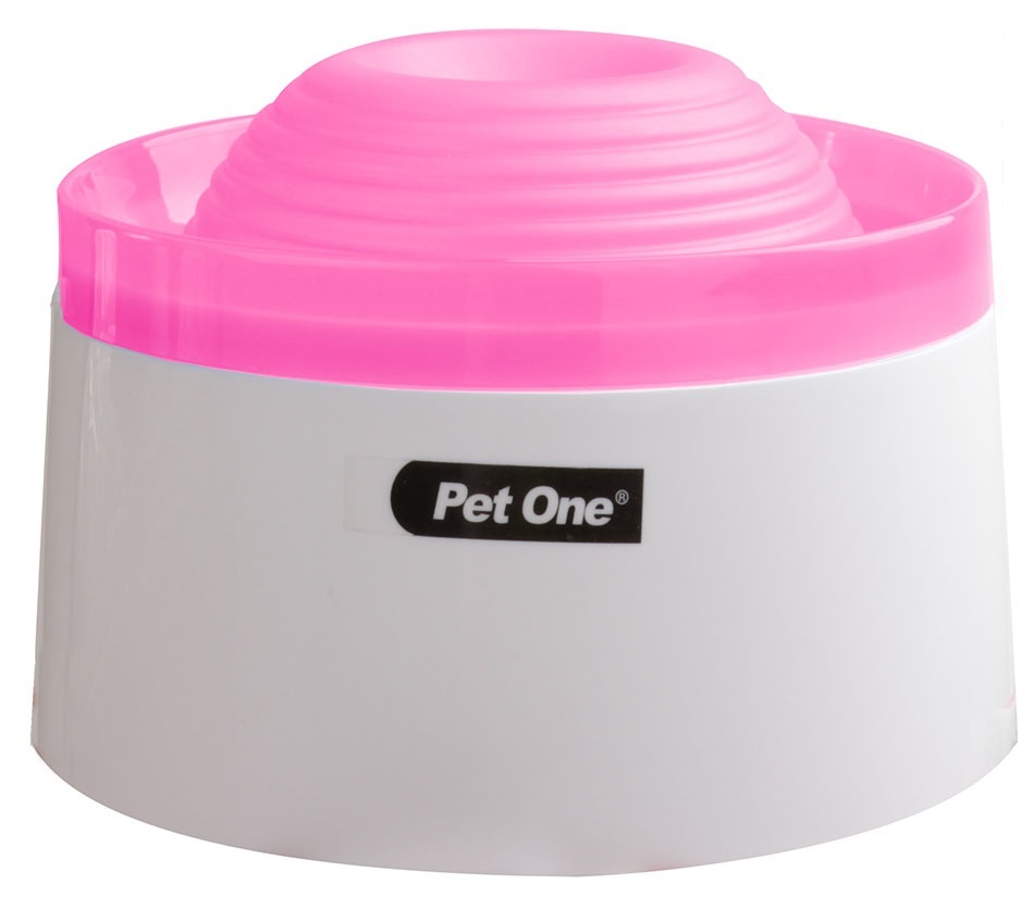 Pet One Fountain Filtered Water Bowl with Pump for Dogs & Cats Pink