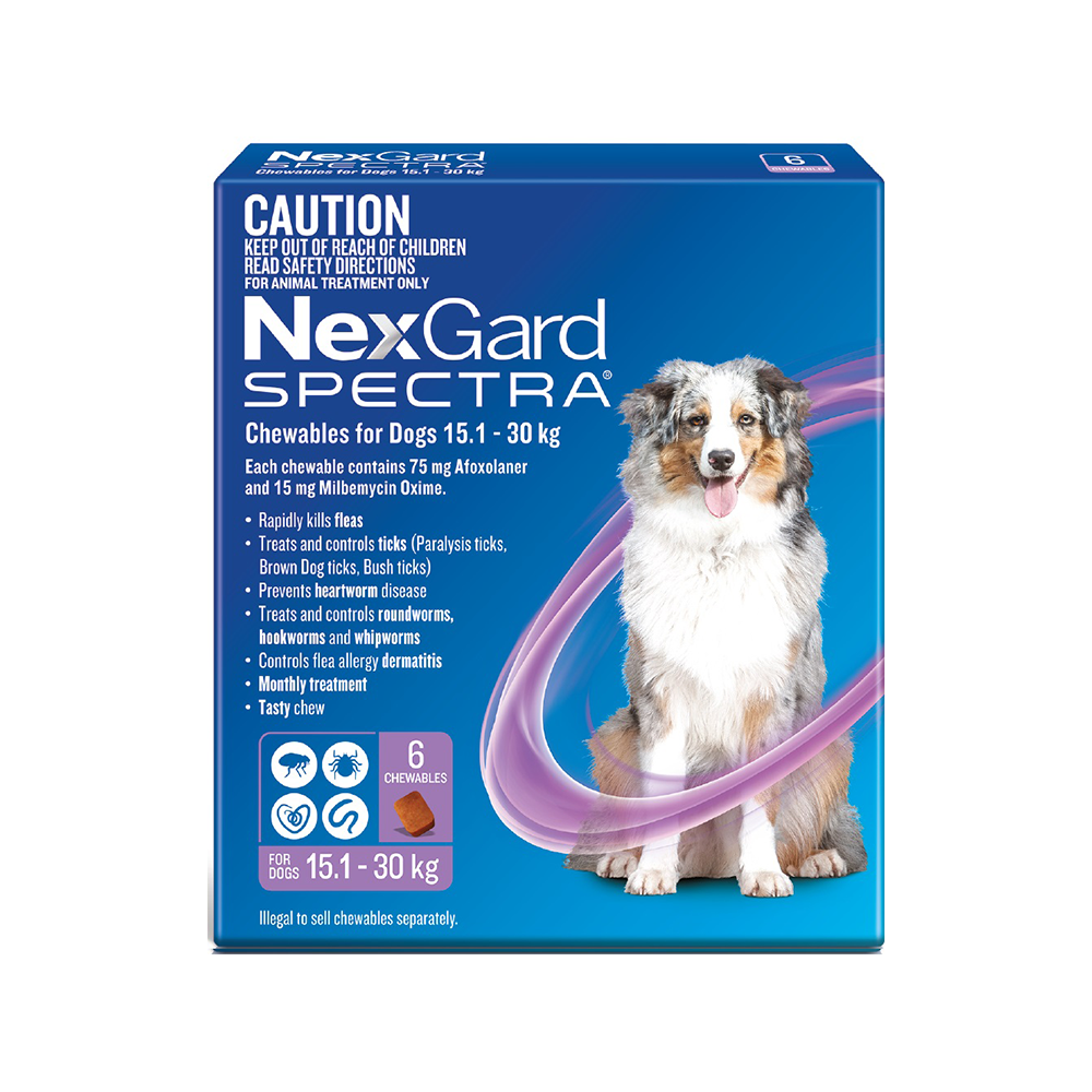 NexGard Spectra for Large Dogs Cheapest Price Online 6 Pack Purple