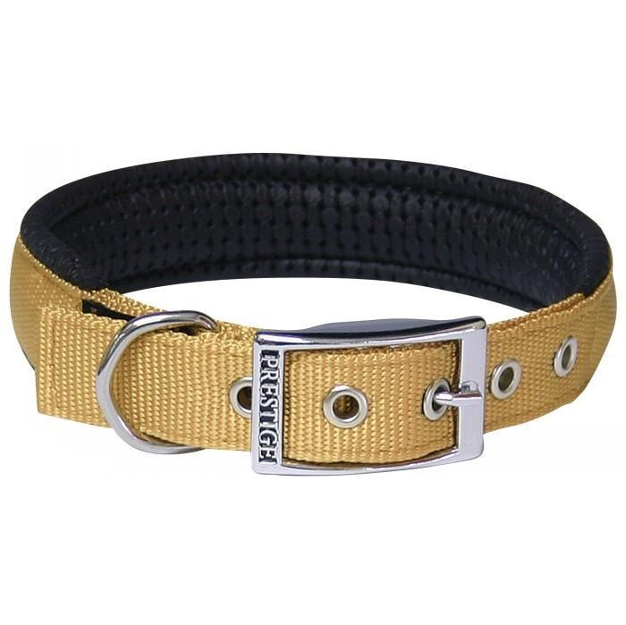 Prestige Soft Padded Dog Collar 19mm x 46cm Gold Prestige Pet