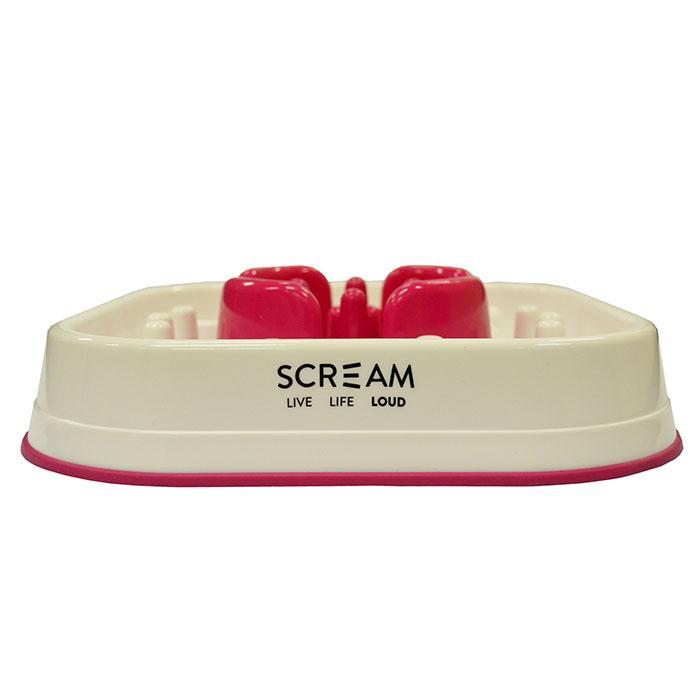 Scream Slow Feed Interactive Dog Bowl 28x28x7cm Pink
