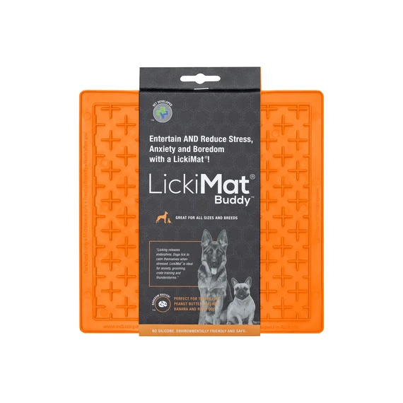 LickiMat Buddy Pet Feeding Mat 20cm x 20cm Orange