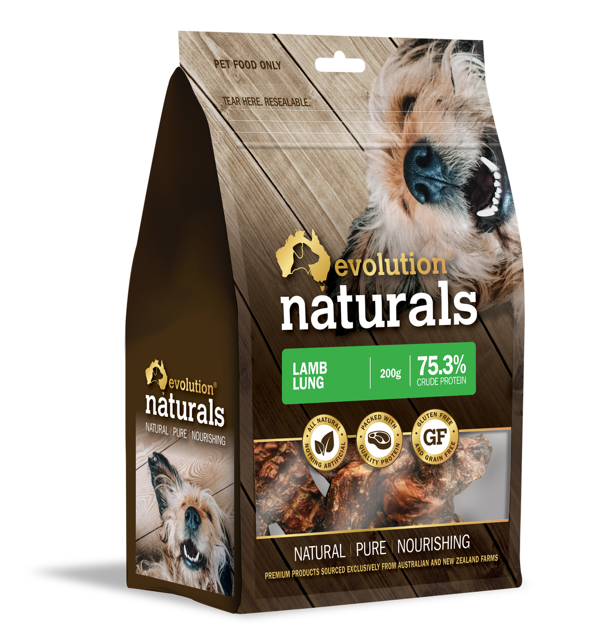 Evolution Naturals Lamb Lung Dog Treats 200g