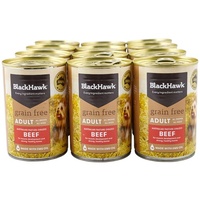 Black Hawk Grain Free Adult Dog Can - Beef - 12 x 400g (Tray)