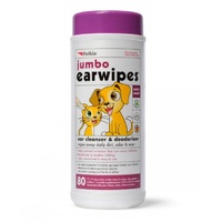 Petkin Jumbo Pet Ear Wipes - 80 Pack
