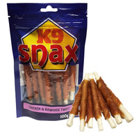 K9 Snax Chicken & Rawhide Twist Dog Treat - 100g (Best Before Date: 09/20)
