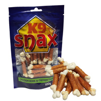 K9 Snax Calcium Bone & Chicken Twist Dog Treat - 100g (Best Before Date: 09/20)