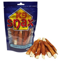 K9 Snax Chicken & Fish Skin Twist Dog Treat - 100g (Best Before Date: 09/20)