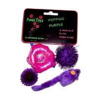 Popping Purple Cat Toys - 3 Pack