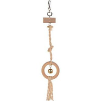 Hanging Bird Toy with Wooden Ring and Little Bell - 41CM