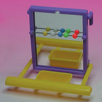 Perch Mirror with Feeder & Beads Bird Toy