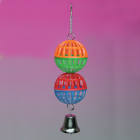 Two Latice Balls with Bell Bird Toy