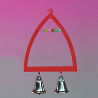 Triangle Bird Swing with 2 Bells & Beads