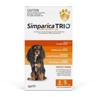 Simparica TRIO for Small Dogs 5.1-10kg - Orange - 3 Pack