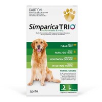 Simparica TRIO for Large Dogs 20.1-40kg - Green - 3 Pack