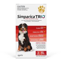 Simparica TRIO for X-Large Dogs 40.1-60kg - Red - 3 Pack