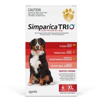 Simparica TRIO for X-Large Dogs 40.1-60kg - Red - 6 Pack