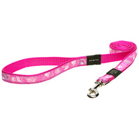Rogz Fancy Dress Dog Lead - Pink Paws - Large Beach Bum (20mm x 1.4m)