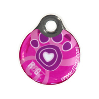 Rogz ID-Tagz Resin Instant Dog Tag - Pink Paws - Large (3.4cm)