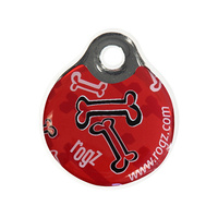 Rogz ID-Tagz Resin Instant Dog Tag - Red Bones - Large (3.4cm)
