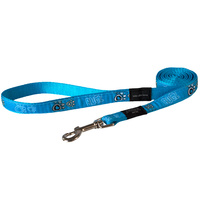 Rogz Fancy Dress Dog Lead - Turquoise Paws - Medium Scooter (16mm x 1.4m)