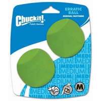 ChuckIt Erratic Dog Ball - Medium (6cm) - 2 Pack
