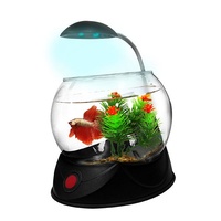 Aquatopia Betta Bowl with Light - 1.8L - Black