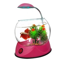 Aquatopia Betta Bowl with Light - 1.8L - Pink