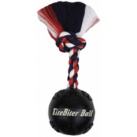 Mammoth Tire Biter Ball with Rope Dog Toy - 11cm