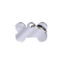 My Family Pet Tag Basic Bone - Chrome - Small (3cm x 1.8cm)