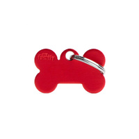 My Family Pet Tag Basic Bone - Red - Small (3cm x 1.8cm)
