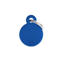 My Family Pet Tag Basic Circle - Blue - Small (2.8cm x 2.1cm)
