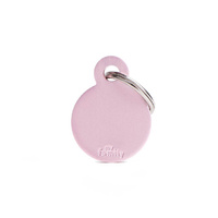 My Family Pet Tag Basic Circle - Pink - Small (2.8cm x 2.1cm)