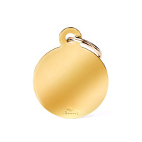 My Family Pet Tag Basic Circle - Gold - Large (3.9cm x 3.1cm)