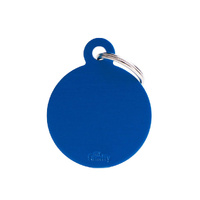 My Family Pet Tag Basic Circle - Blue - Large (3.9cm x 3.1cm)