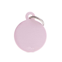 My Family Pet Tag Basic Circle - Pink - Large (3.9cm x 3.1cm)
