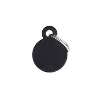 My Family Pet Tag Basic Circle - Black - Small (2.8cm x 2.1cm)
