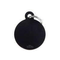 My Family Pet Tag Basic Circle - Black - Large (3.9cm x 3.1cm)