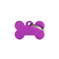 My Family Pet Tag Basic Bone - Purple - Small (3cm x 1.8cm)