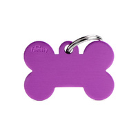 My Family Pet Tag Basic Bone - Purple - Large (3.8cm x 2.5cm)