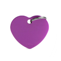 My Family Pet Tag Basic Heart - Purple - Large