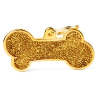 My Family Pet Tag Shine Bone - X-Large - Gold (2.4cm x 5cm)
