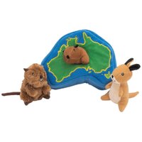 ZippyPaws Zippy Burrow Dog Toy - Animals in Australia (17x21.5x9.5cm)