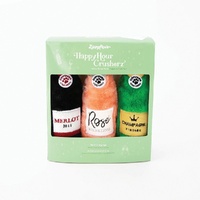 Zippy Paws Happy Hour Crusherz Wine Dog Toys - 3 Pack